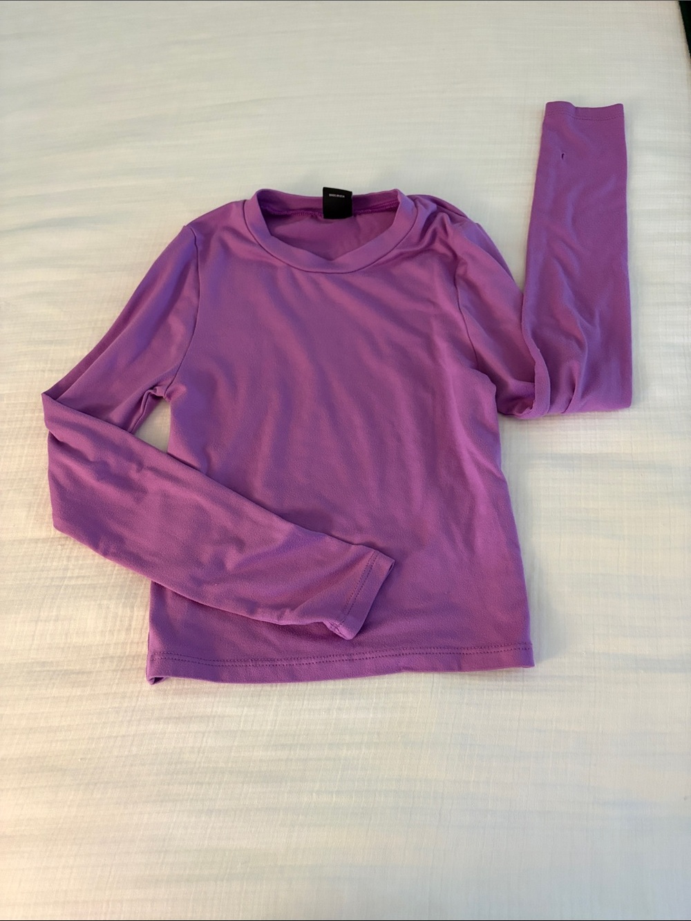 Kids Long-Sleeve Purple Crew Neck Top